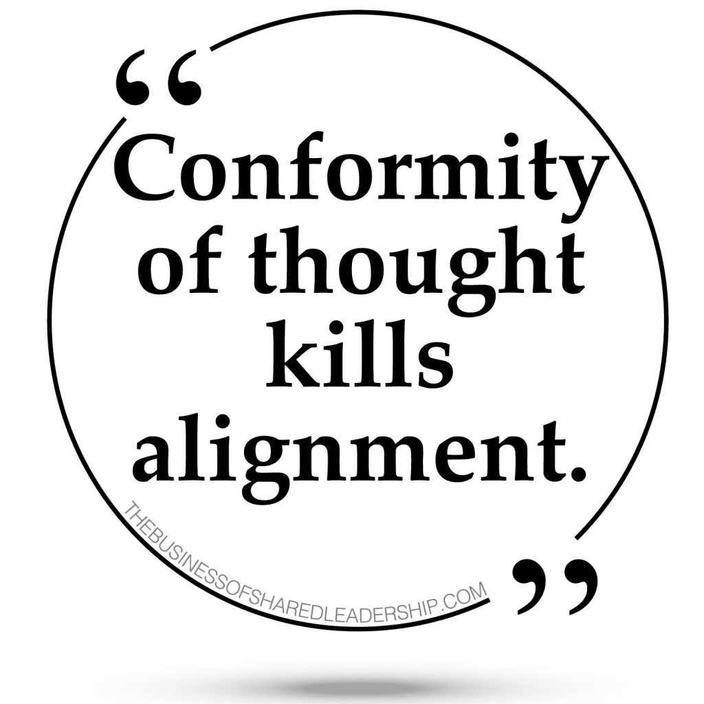 Conformity of Thought Kills Alignment quote bubble